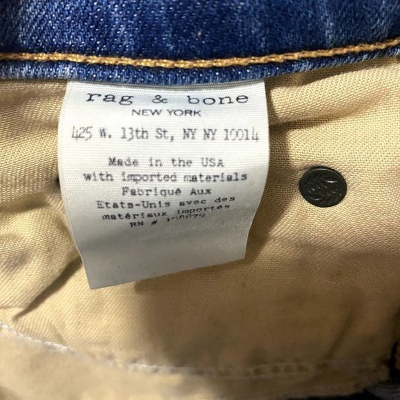 Rag & Bone Dre Distressed Ankle Slim Boyfriend Jeans in Atwater Size 26 - Picture 7 of 10